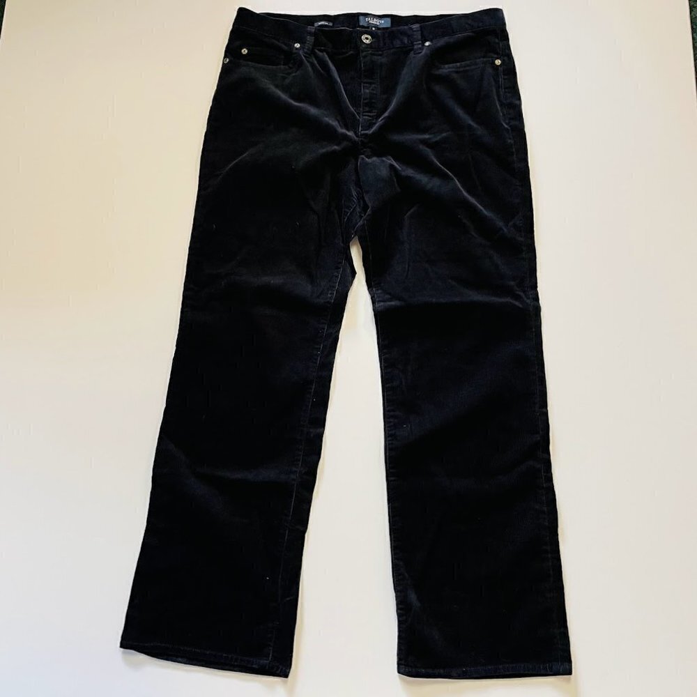 NWT Talbots Pant Trouser Corduroy Black Velvet Bootcut Straight Leg Winter 16